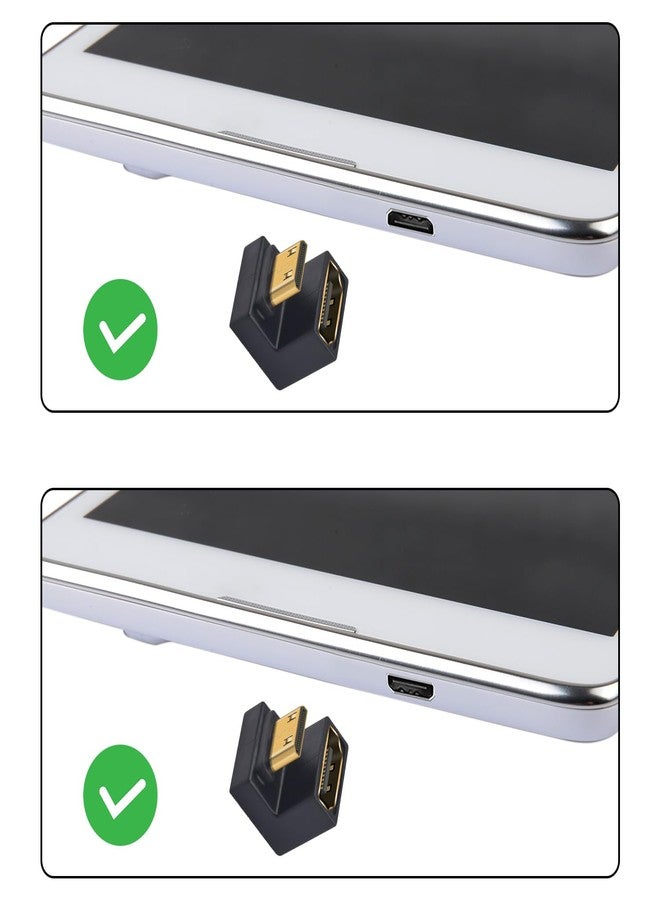 Duttek 8K 180 Degree Mini HDMI to HDMI 2.1 Adapter (Up&Down), 180 Degree USB C to USB C Adapter 10Gbps for Portable Monitor, Laptop, Tablet (4 Pack - Image 4